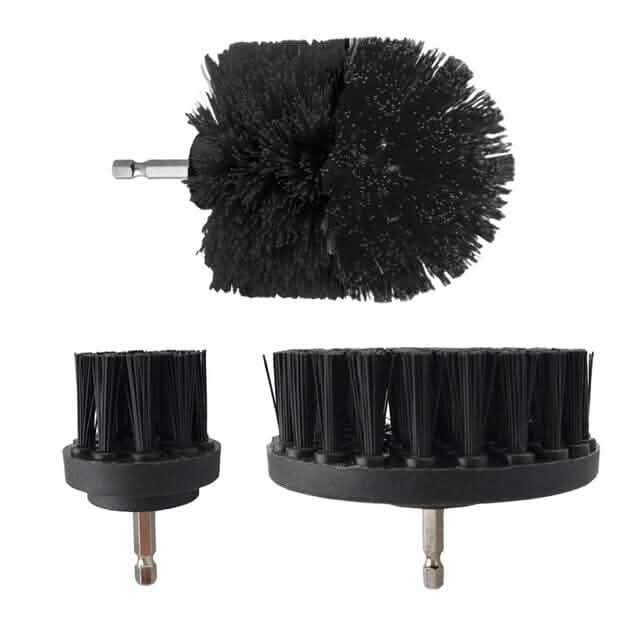 Set de 3 Cepillos de Limpieza a Presión — Juego Multiusos para Baño, Suelos y Juntas