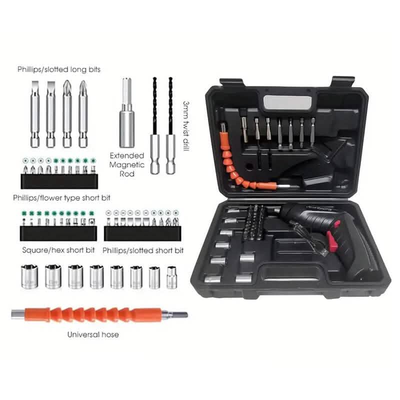 Set de 47 Piezas: Mini Taladro Eléctrico 3,6V para el Hogar