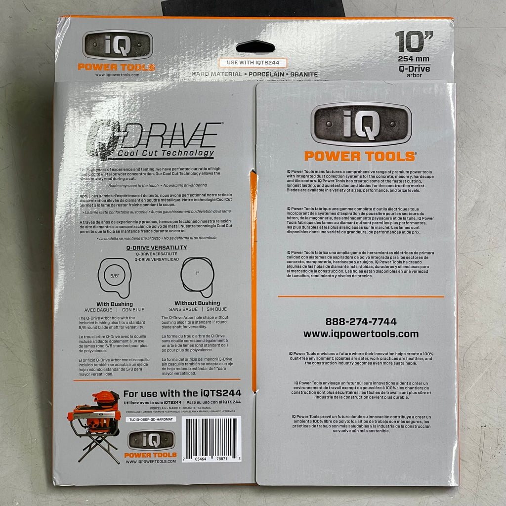 Disco de Corte en Seco IQ POWER TOOLS Q-Drive 254 mm para Materiales Duros (IQTS244)