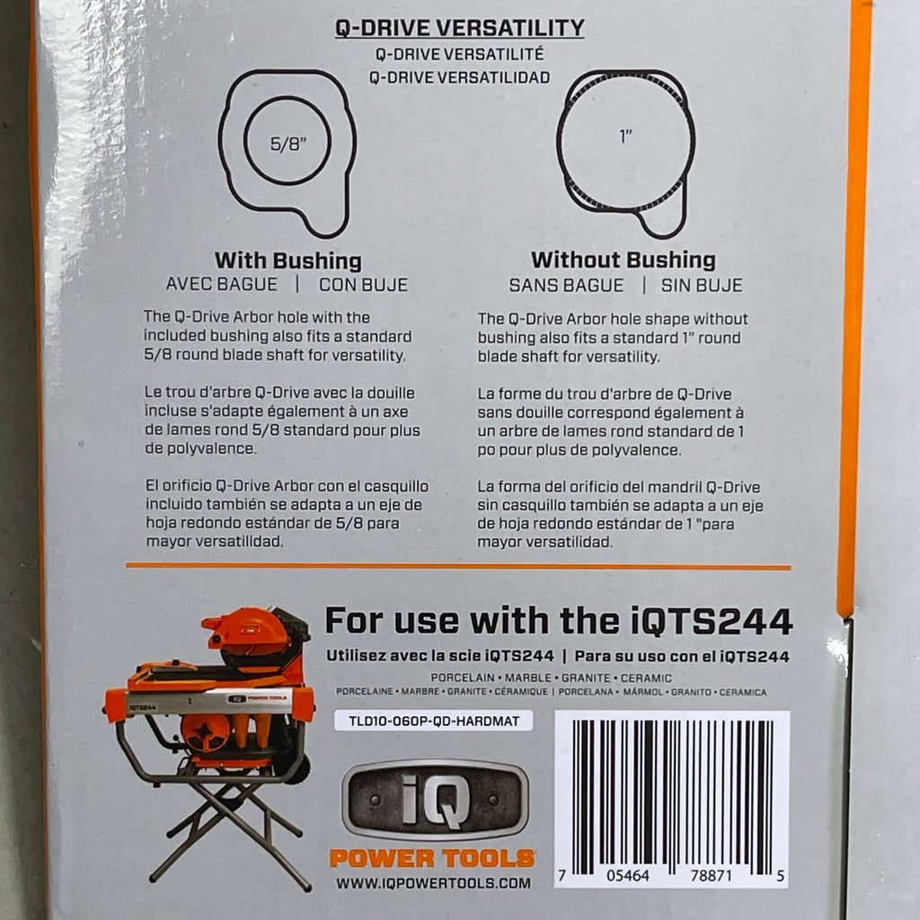 Disco de Corte en Seco IQ POWER TOOLS Q-Drive 254 mm para Materiales Duros (IQTS244)