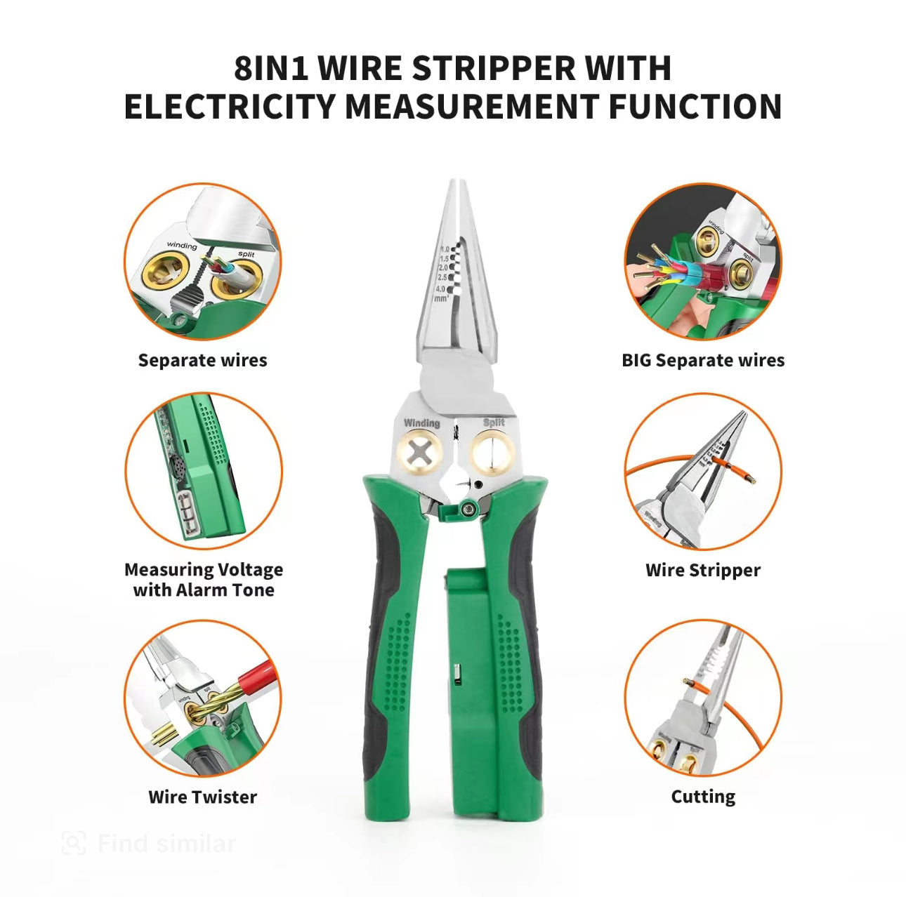 Herramienta VoltMaster 8 en 1 — Pelacables, Crimpadora y Detector de Tensión