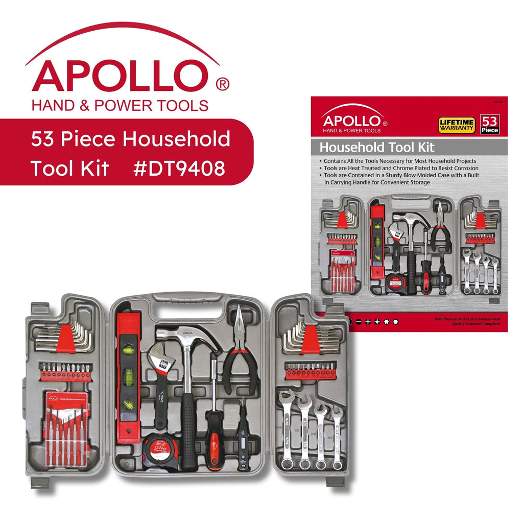 Maletín de Herramientas para el Hogar 53 Piezas Apollo Tools DT9408