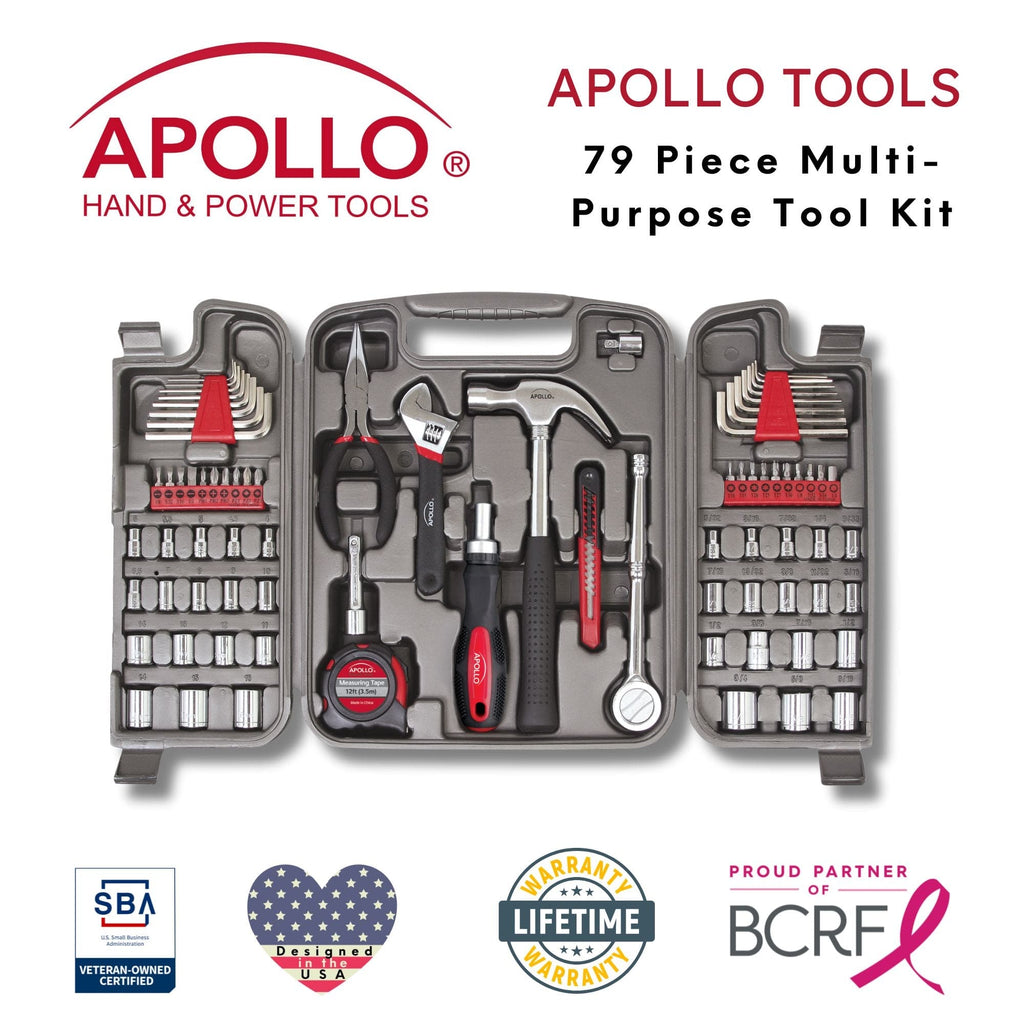 Maletín de Herramientas Multiusos 79 Piezas Apollo Tools DT9411