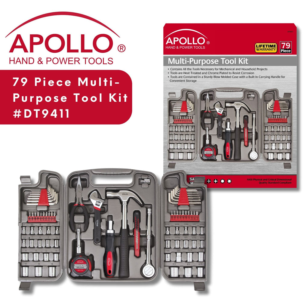 Maletín de Herramientas Multiusos 79 Piezas Apollo Tools DT9411