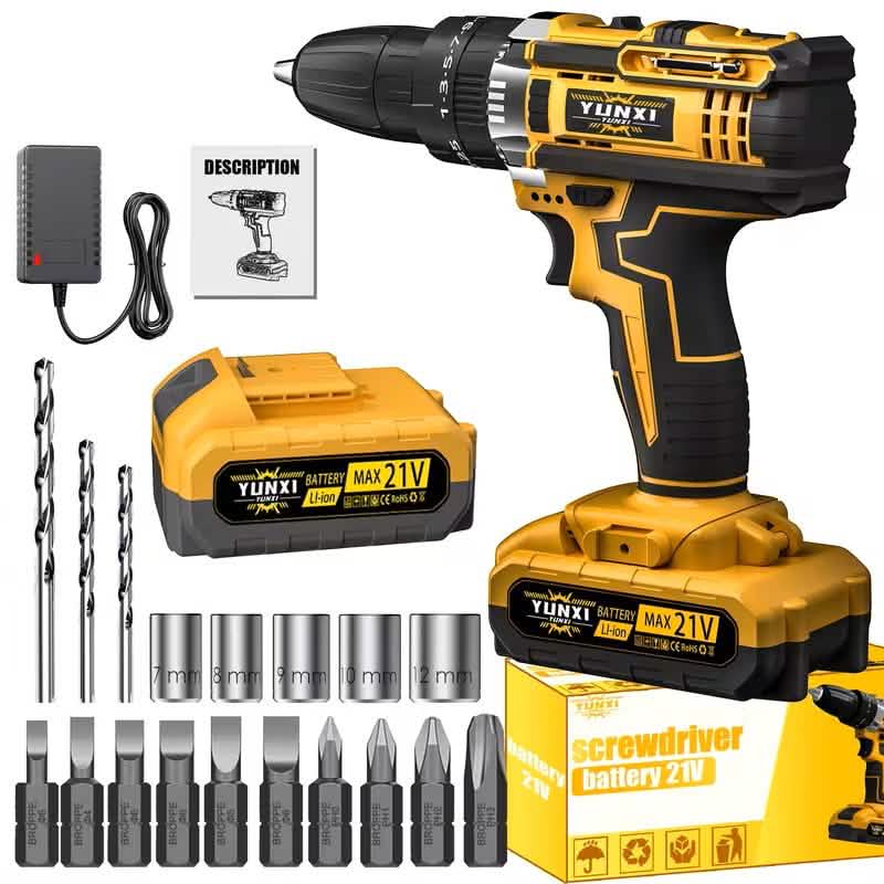 Kit de Llave de Impacto Inalámbrica sin Escobillas 21V — Batería de Litio 4000 mAh, Maletín y Accesorios