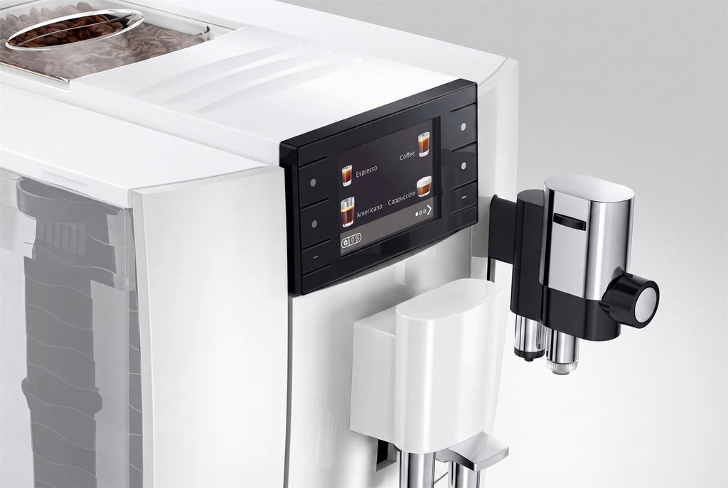 Panel de especialidades de la cafetera superautomática Piano White