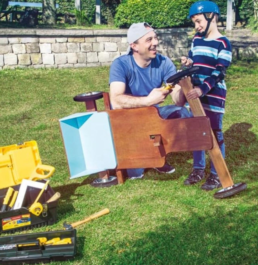 Parent and child building a project with Wrenco tools